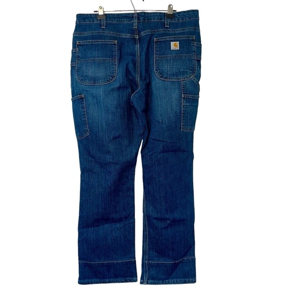 Carhartt WB003 FIO Double Front Work Wear Jeans Womans Sz 18 41X32 Blue Stretch - Picture 5 of 11